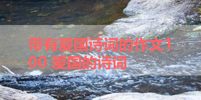 带有爱国诗词的作文100 爱国的诗词